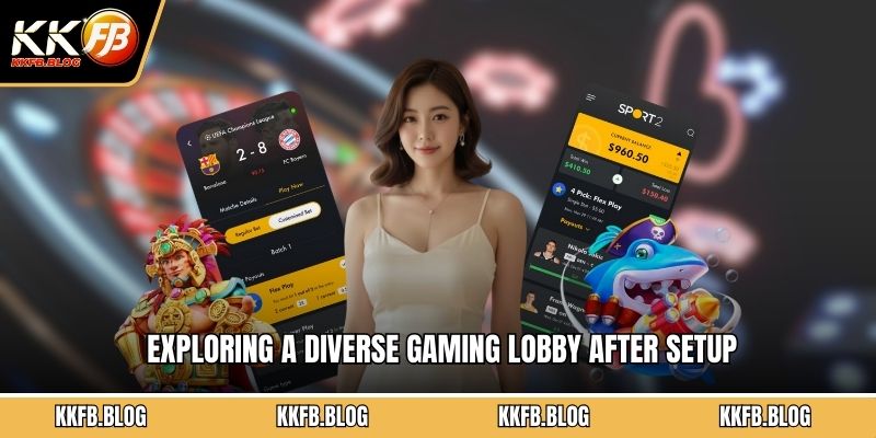 Exploring a diverse gaming lobby after setup
